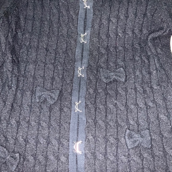 Esprit Womens Cardigan Sweater Sz M,hook Closure,black with butterfly decorat. - Picture 5 of 5